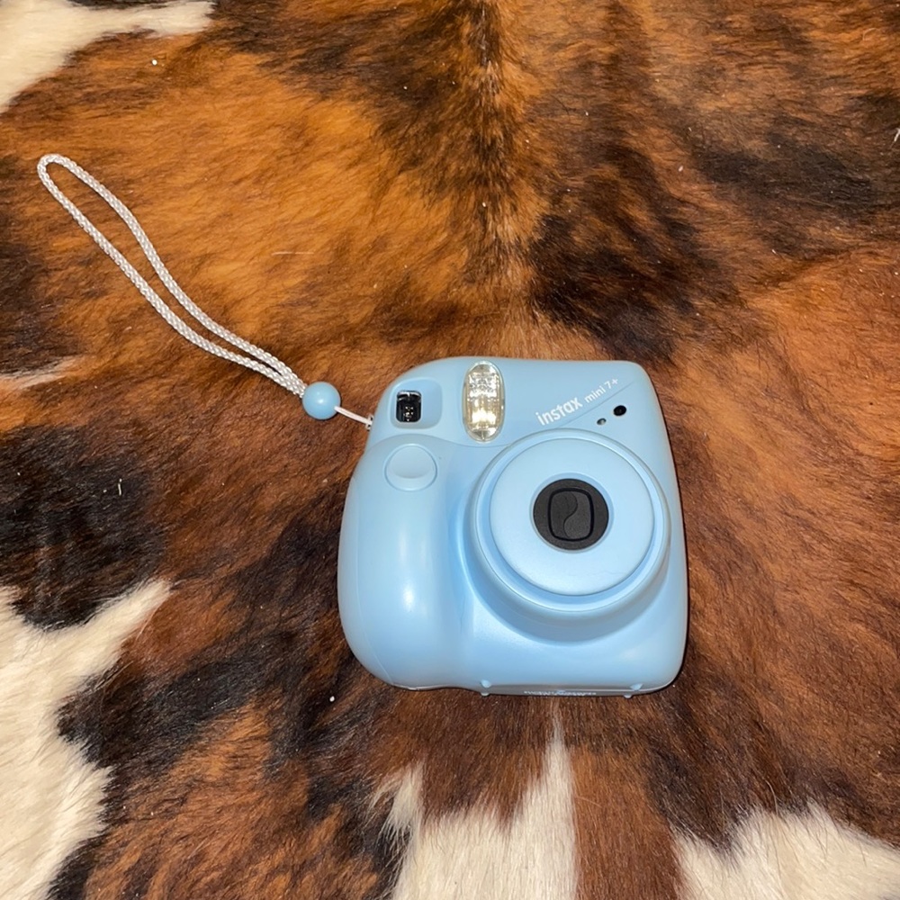 instax mini 7+ blue polaroid camera